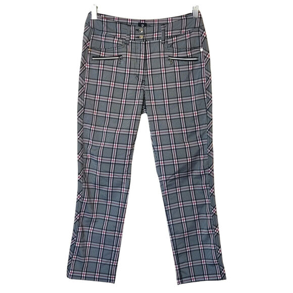 Daily Sports Born in Sweden Golf Pants Black Plaid 6 Technical Sporty Preppy - Picture 3 of 12
